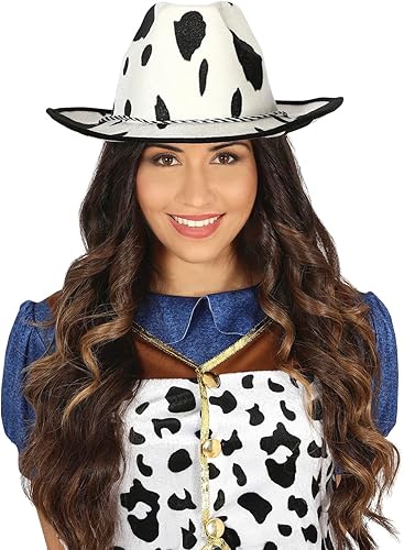 FIESTAS GUIRCA | Sombrero Vaquero de Vaca (Talla Única) - Accesorio de Disfraz C