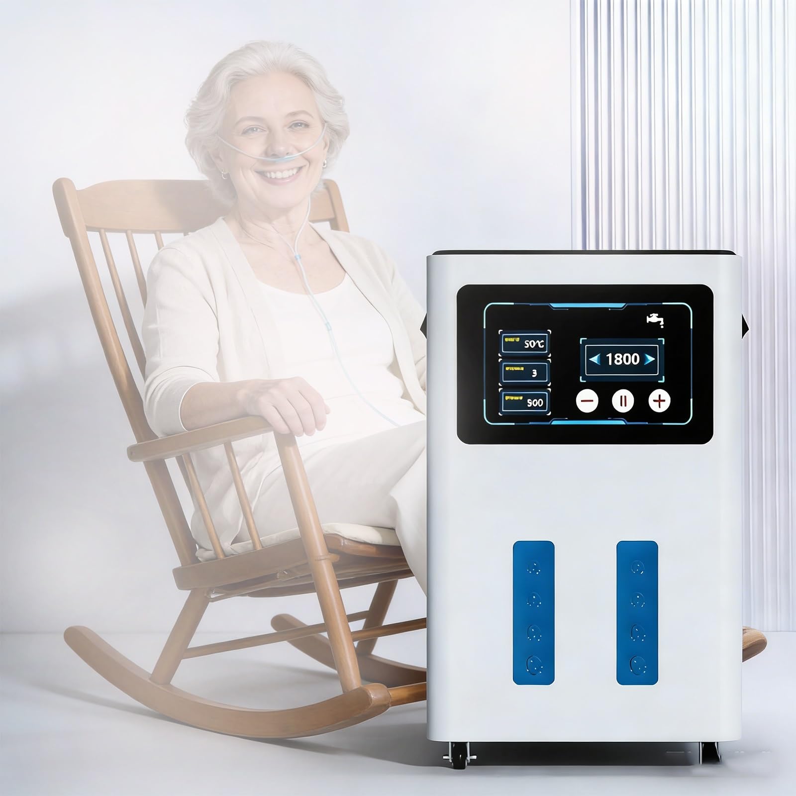 Inhalator Wodorowy 900-1800 Ml/Min, Inhalator Wodorowy Z Technologią SPE/PEM, Wysoka Czystość 99,99% Ekran Dotykowy Łatwy Domu Lub Ośrodku Odnowy Biologicznej(1800ML)