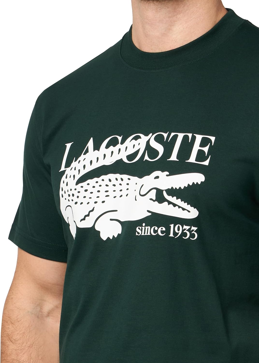 Lacoste Mens Crew Neck Short Sleeve Classic Fit Branding T-Shirt - Image 3