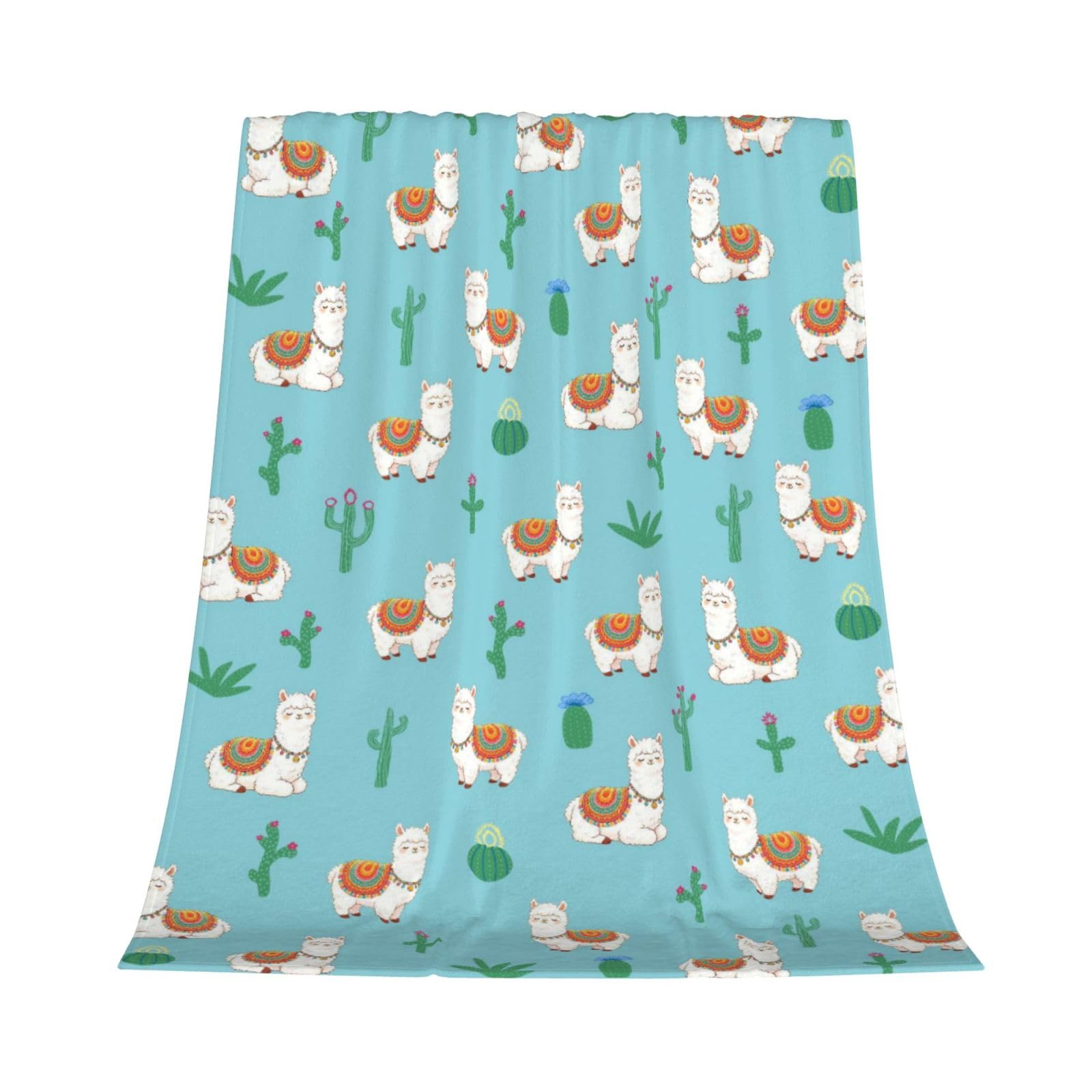 GardEssere Alpaca Blanket Throw Cute Highland Cow Gifts for Men Women Flannel Funny Novelty Blankets Soft Lightweight Throws for Sofa Bedding for Adults Kids 100x130 CM — image 1