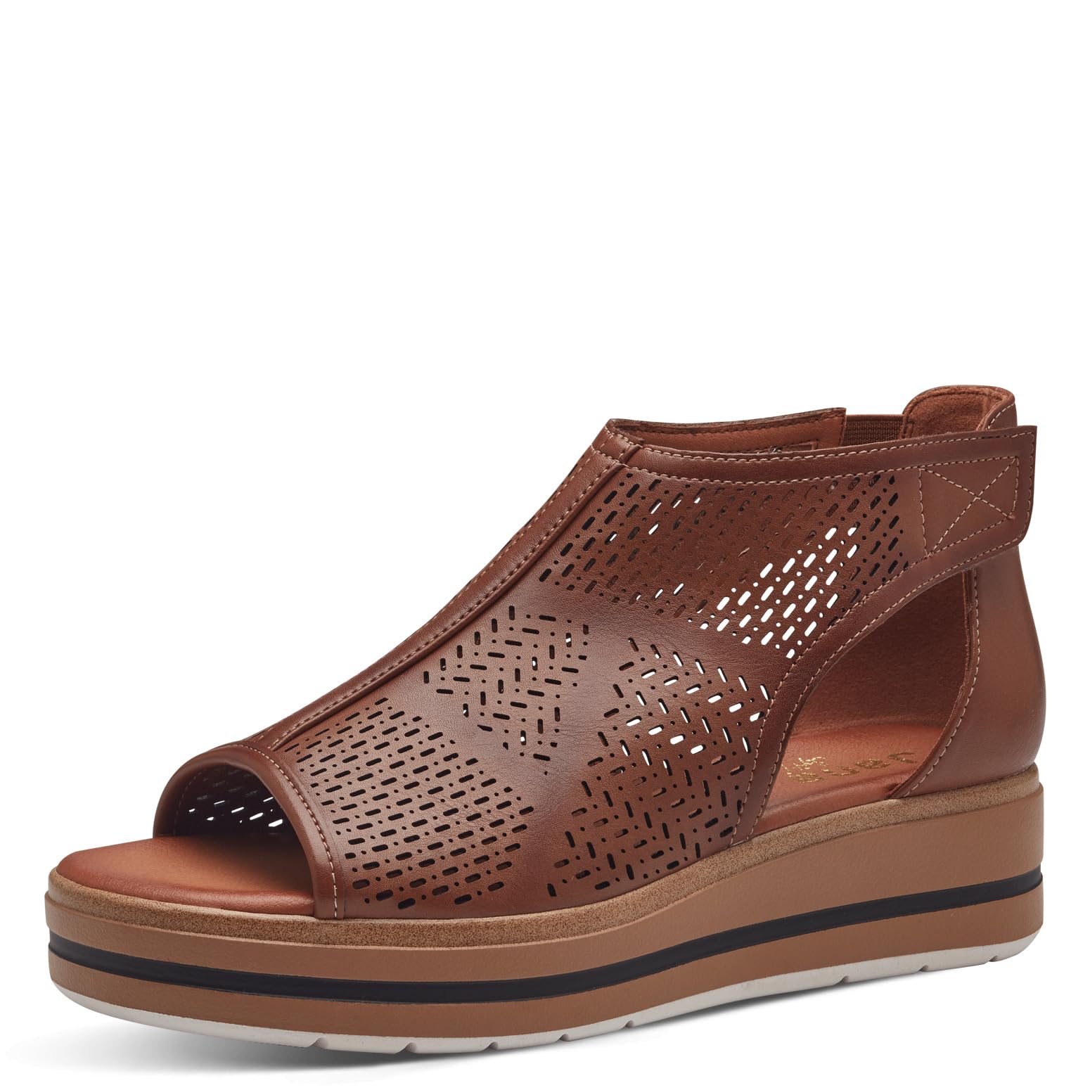 Jana Damen Sandalen mit Keilabsatz Cut Outs Vegan