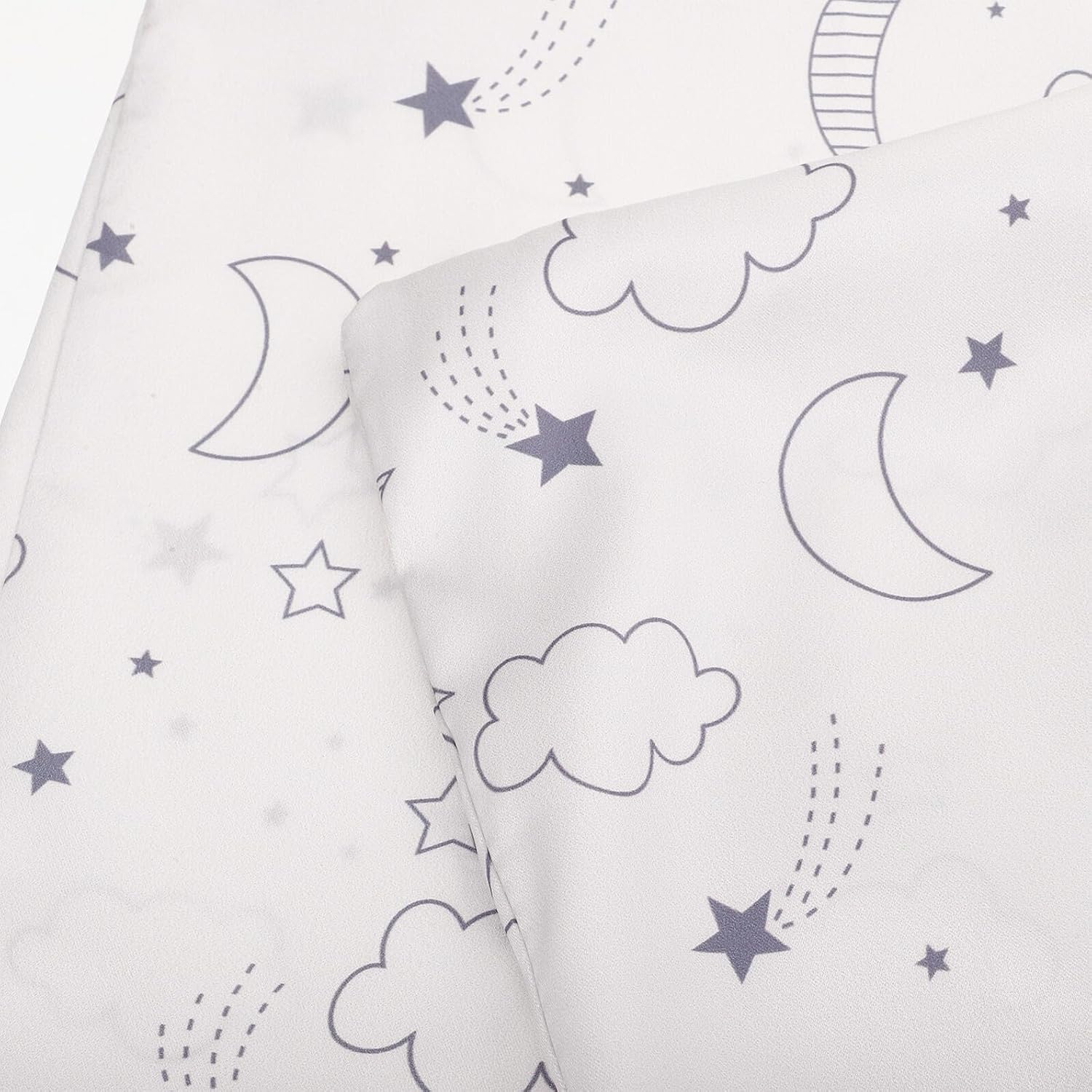 Pillowcase Breathable Envelope Closure, Soft Silk-Like Fabric, Cloud and Moon Pattern, Comfortable Travel Pillow Cover for Boys