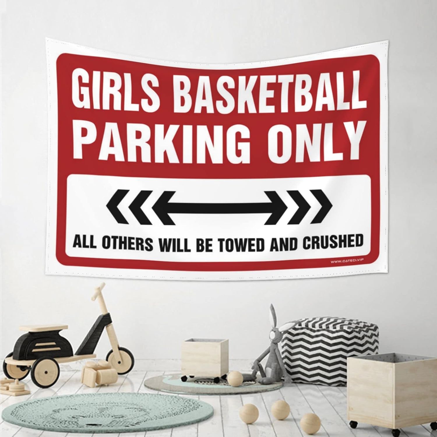 Tapestry Aesthetic Girls Basketball Parking Only Tapestry Funny Kitchen Decor Outdoor Bar Accessories Decor(75X100CM) image 4