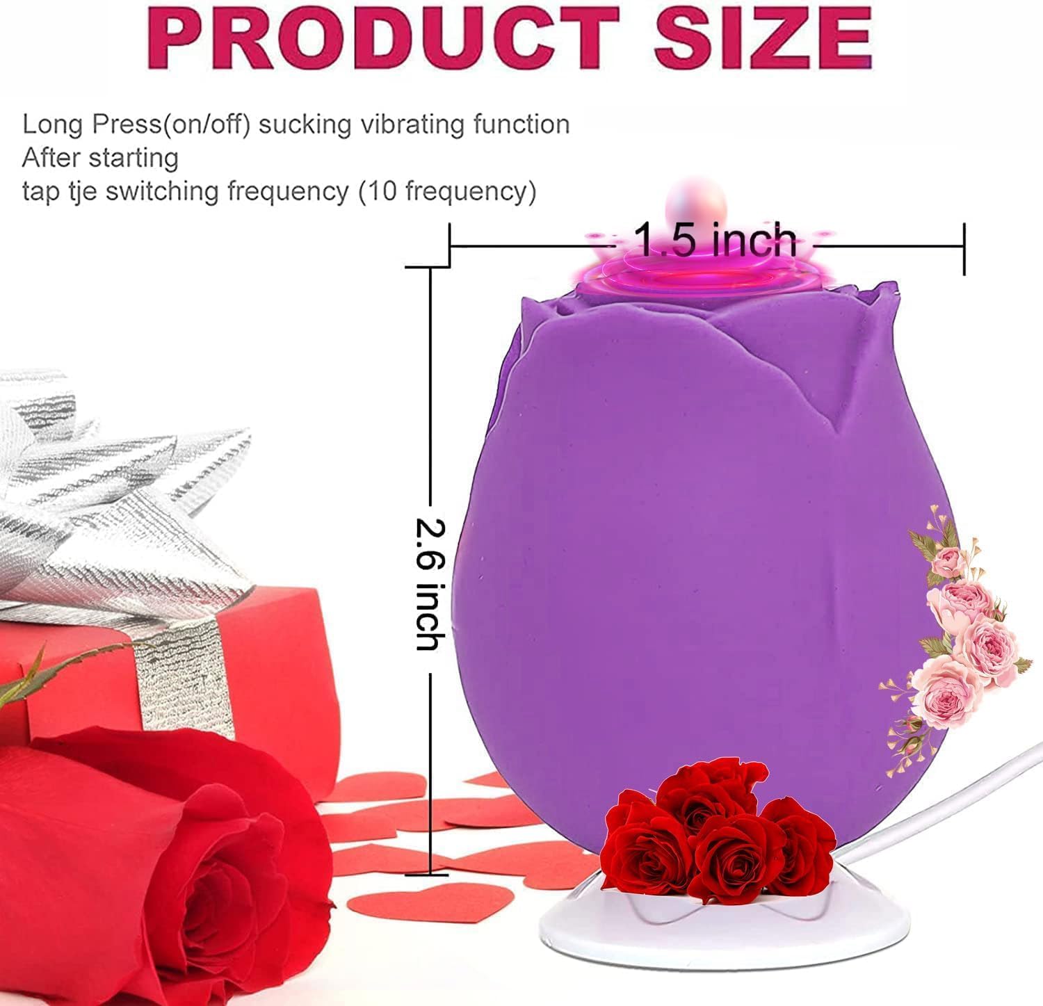 2026 Newly Efficient Version Rose Suction Toy for Woman 2 in 1 Rose Adult Tool 10 Insert 10 Lick Tongue Motion Double Motor A4718G