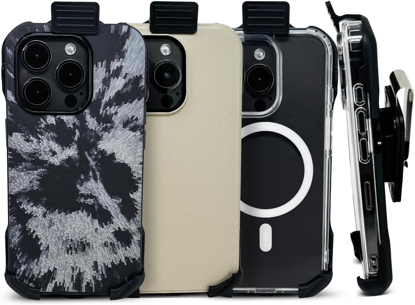 Balastec for iPhone 16 Pro, Unbreakable Resin-Metal Belt Clip with a Commuter, Symmetry, Tough Armor, Rugged Armor or Other Medium Sized Case, Case not Included