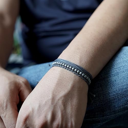 Miniatura 456 de Handmade Natural Stone Beaded Healing Bracelet Gift for Men Adjustable Rope String Bracelet