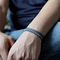 Vista 255 de Handmade Natural Stone Beaded Healing Bracelet Gift for Men Adjustable Rope String Bracelet (picasso jasper, Adjustable)