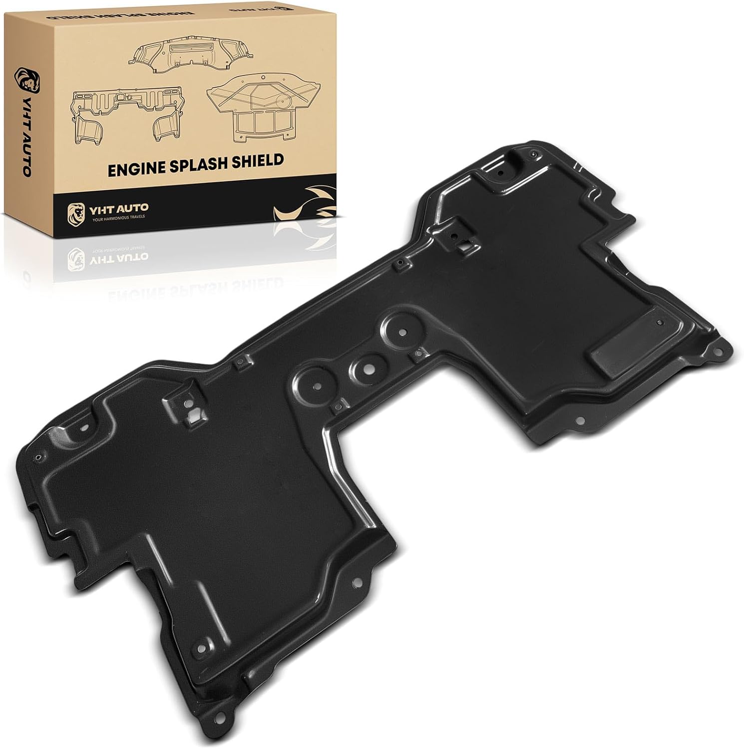 YHTAUTO Center Engine Splash Shield Compatible with Infiniti M35h 2012-2013, M37/M56 2011-2013, Q50 2014-2023, Q60 2017-2022, Q70 2014-2019, Q70L 2015-2019, Splash Guard Engine Case Guards