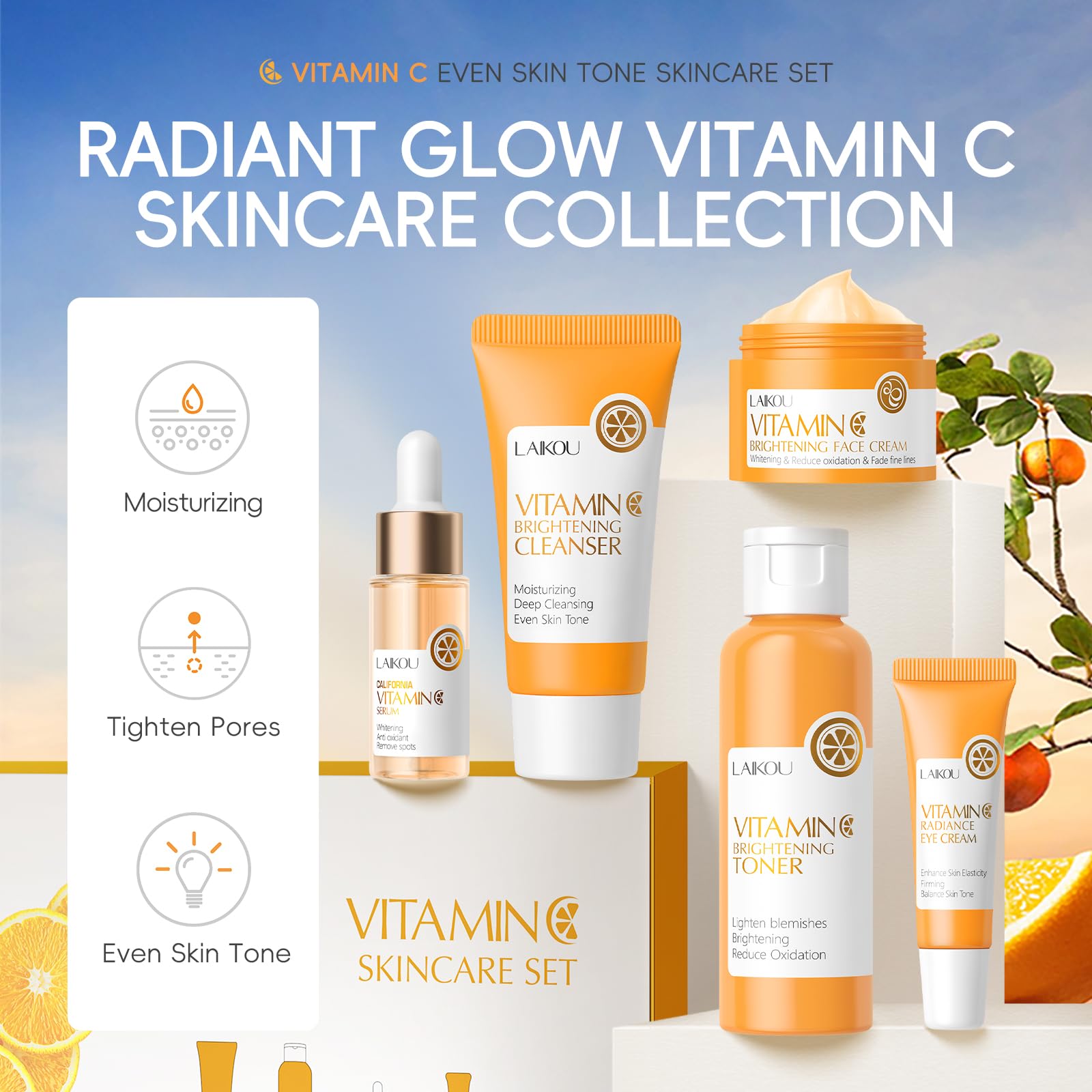 Amazon.com : Vitamin C Skincare Set, 5-In-1 Skincare Gift Set With 