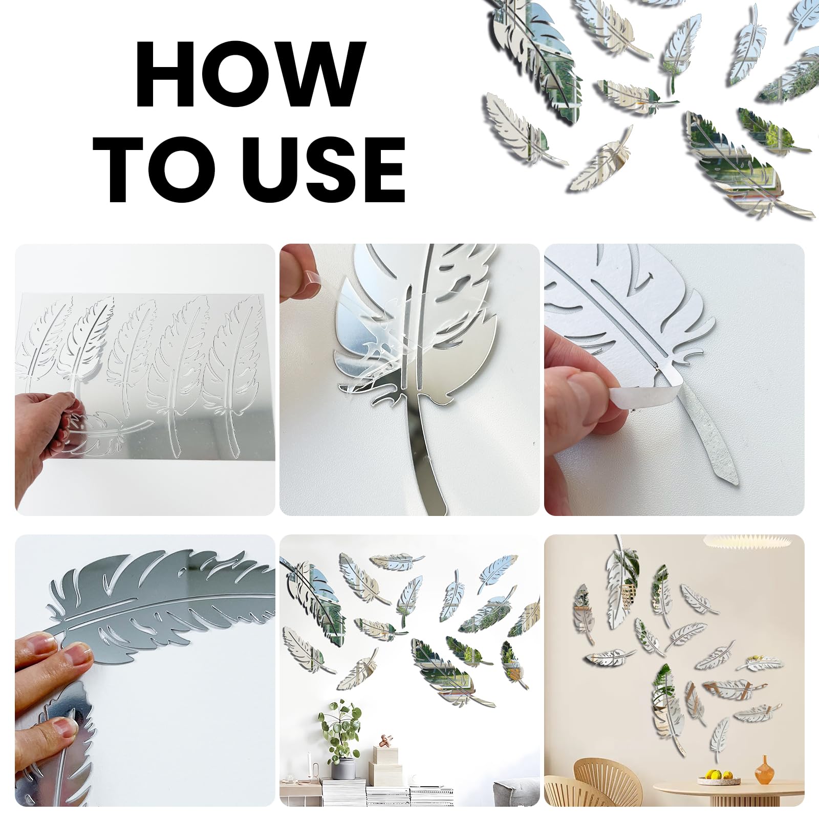 Adesivi Farfalla Specchio 3D - 37 Pezzi Argento, Rimovibili, Per Parete E Mobili