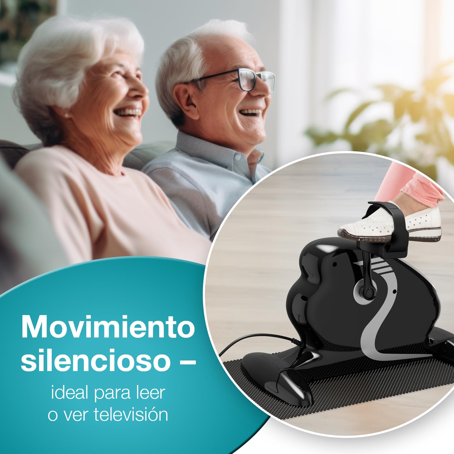 ELONEO Pedales Estáticos para Personas Mayores - Pedaleador Eléctrico 2 en 1 para Piernas y Brazos, Mini Bicicleta, 12 Velocidades, Pantalla LCD y Mangos de Masaje, Fitness en Casa, Silla
