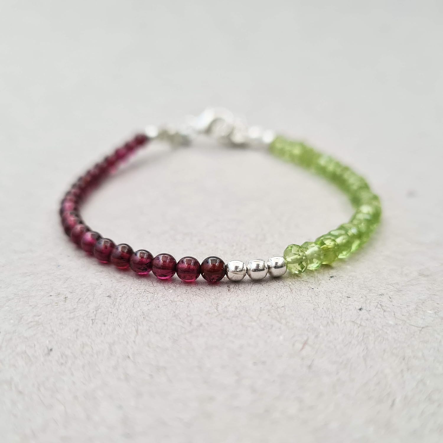 peridot and garnet bracelet