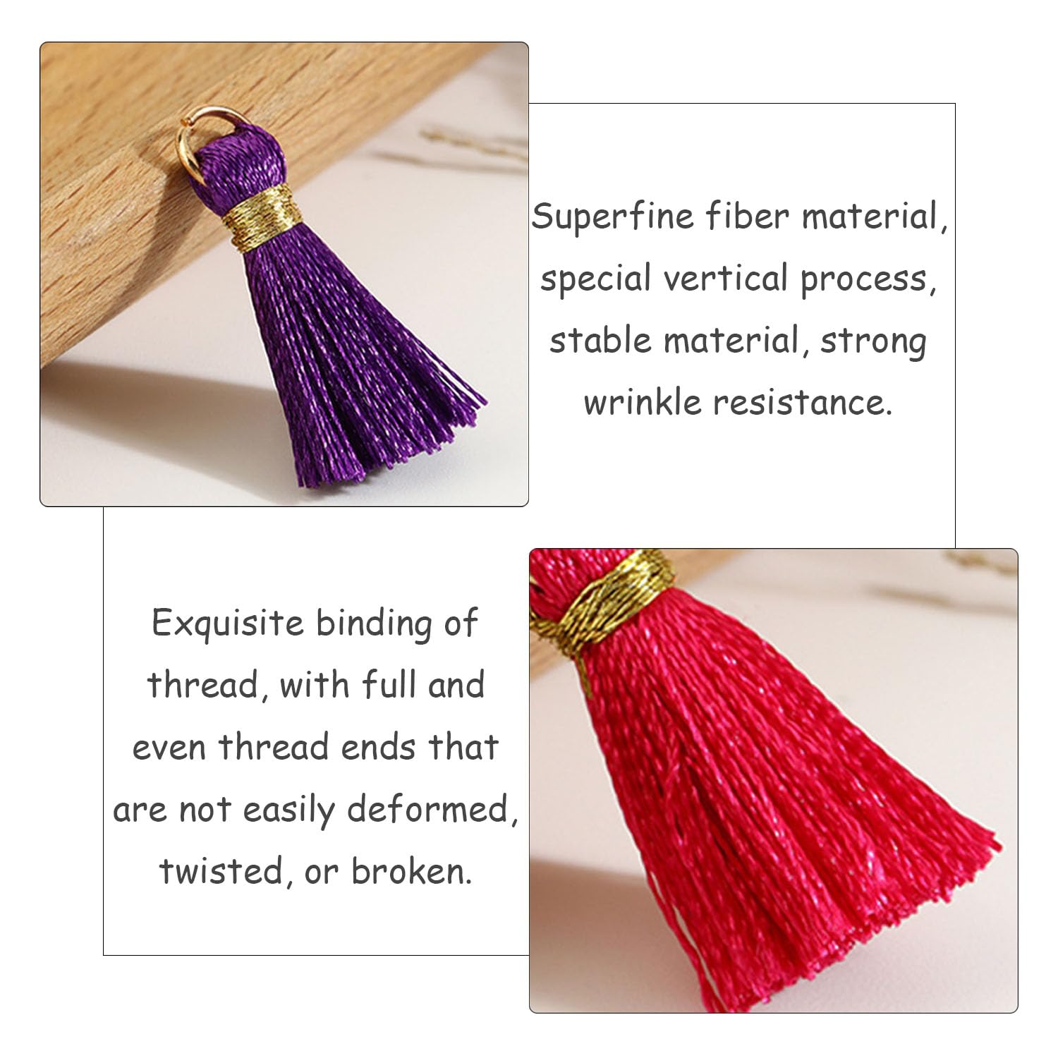 50 Stück Baumwoll Quasten 2cm - Bunte Troddeln Für DIY Bastelprojekte