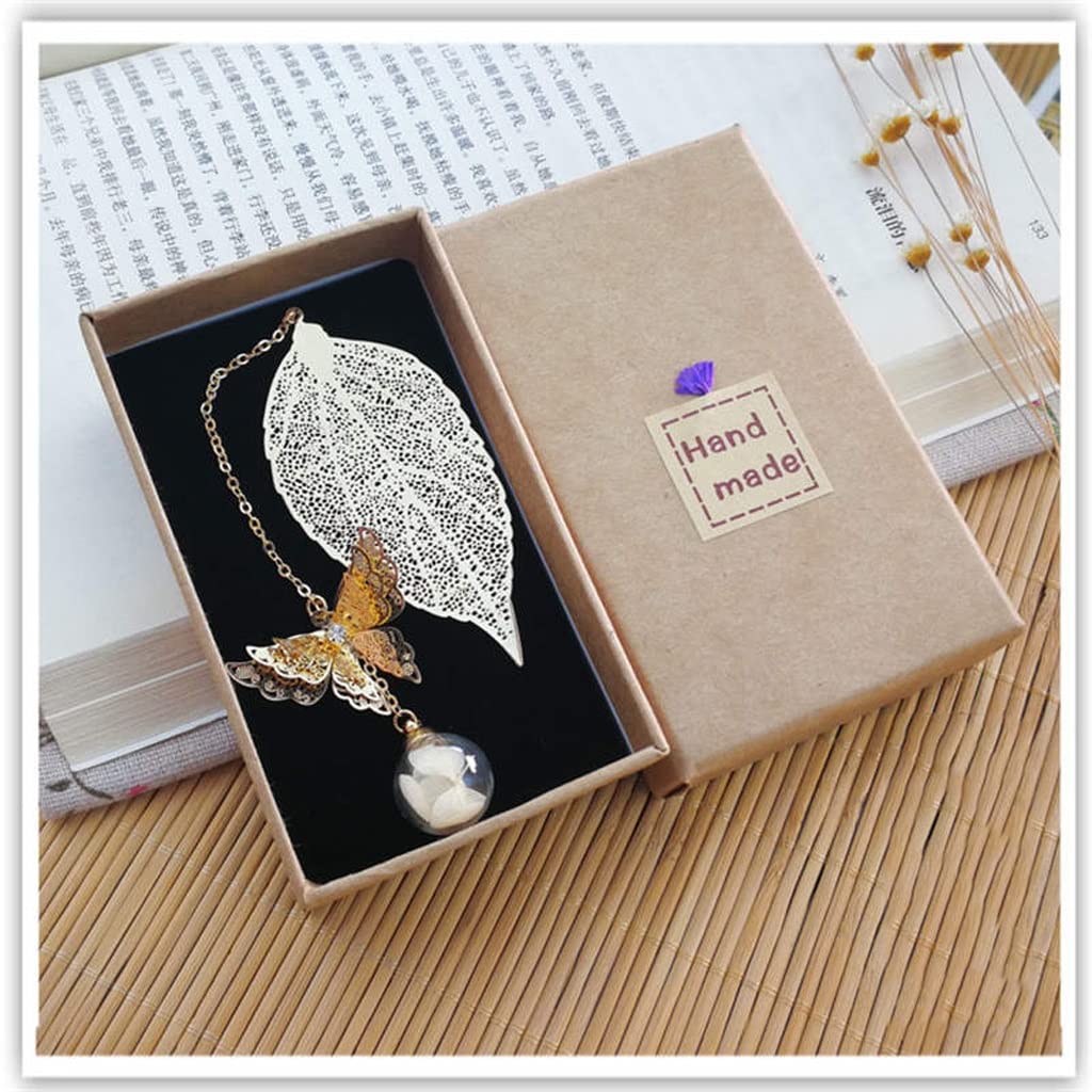 SUNESA Lesezeichen 1pc Metall kreatives Metallblatt Immortal Blume Lesezeichen Geschenk for Freunde Antiquitäten Metall Lesezeichen Stationerei Buch Markierungen (Color : D)