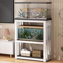 Fish Tank Stand,Heavy-Duty 30 20 10 Gallon Aquarium Stand - 100cm Tall Floor-Standing Furniture for Fish Tank, Turtle Tank & Reptile Terrarium White, 19.6x13.7x39.3in
