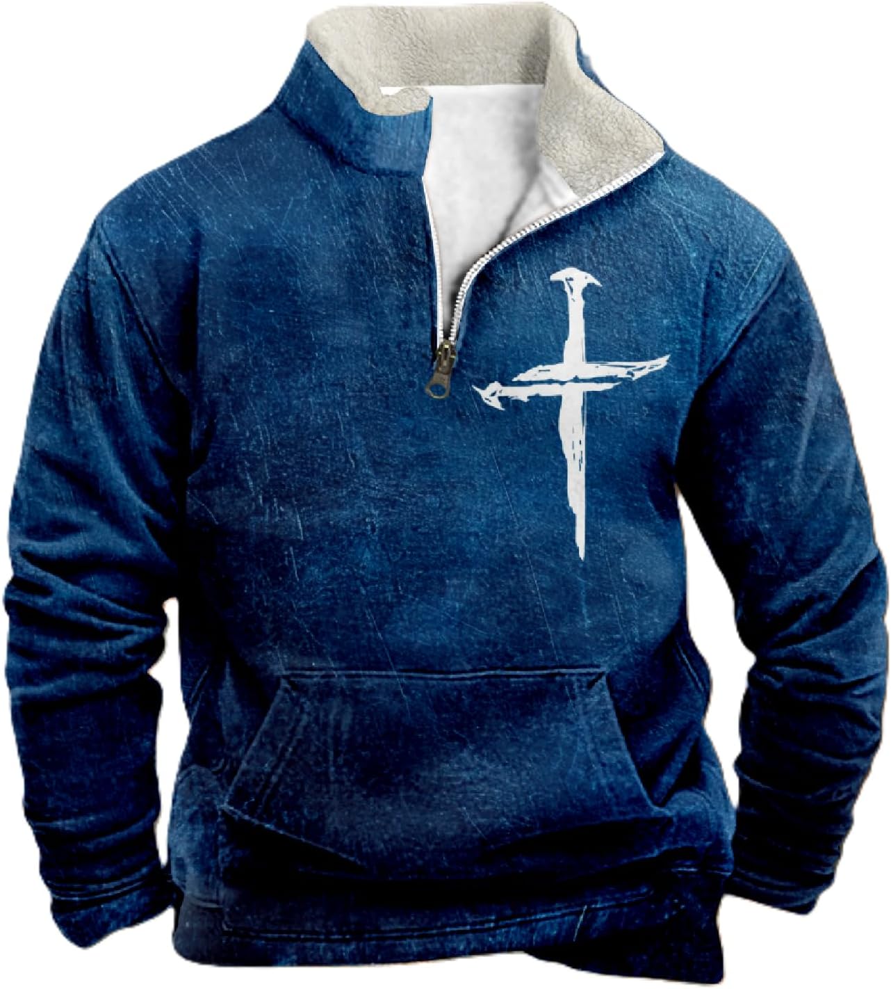 Men's Long Sleeve Half Zip Pullover Sweatshirts Western Cowboy Style Crewneck Lightweight Cool Hoodies With Pocket