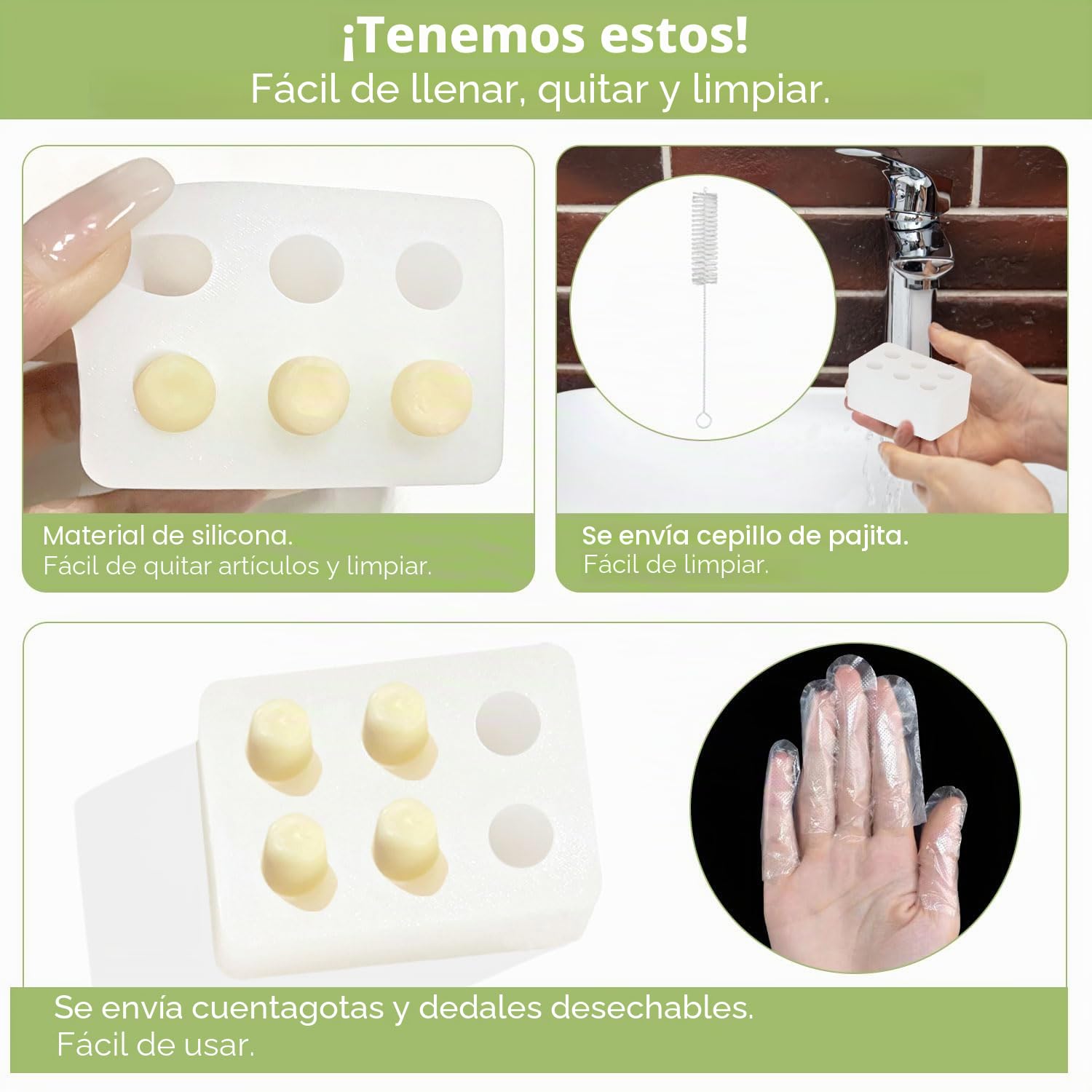 Fukumi Reusable suppository Molds Kit, 2ML, Silicone Tray, 4 Molds, 10 Liquid Droppers