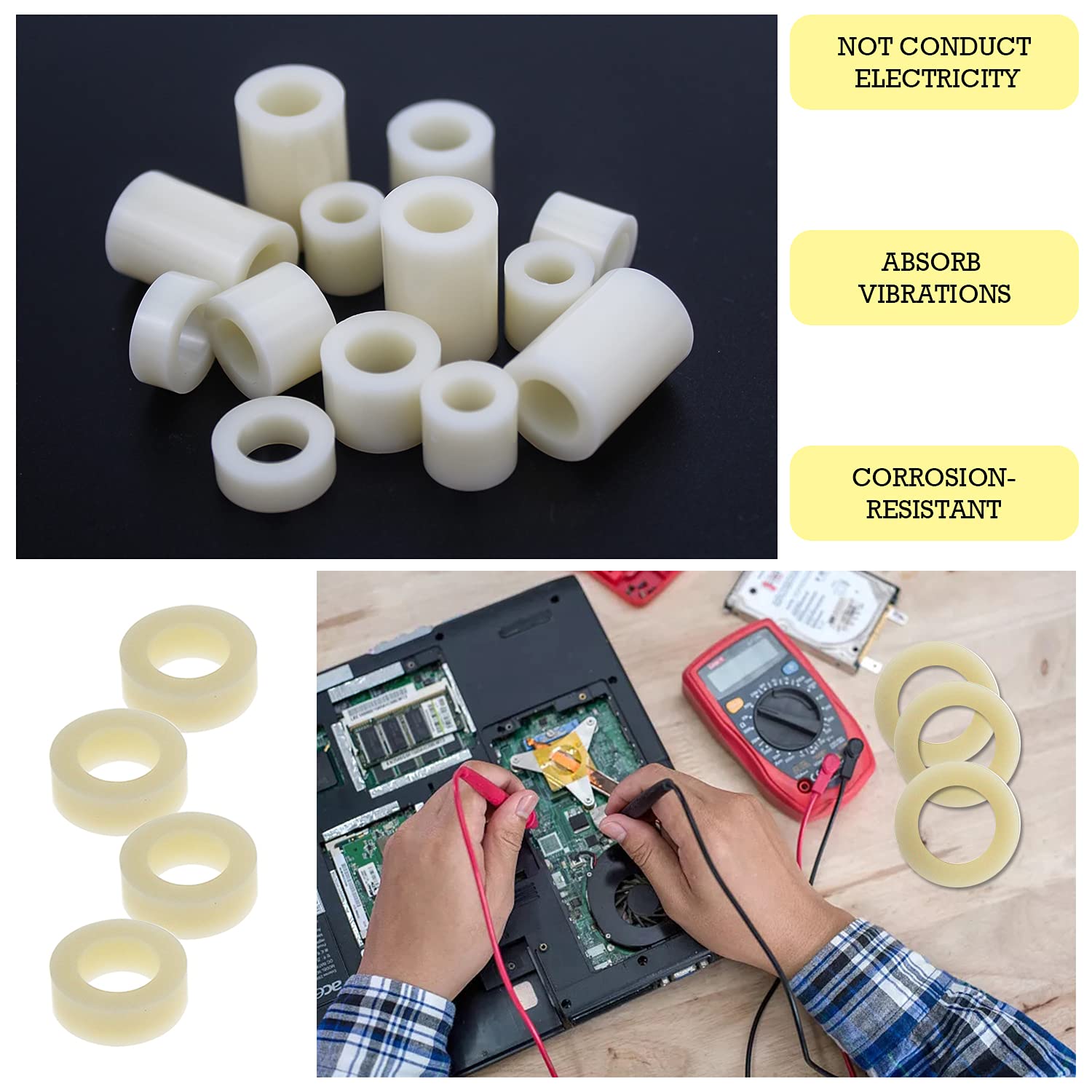 Kit 81 Pezzi Distanziatori In Nylon E ABS - Per Isolamento Elettrico E Meccanico, M6 E M8 - Foto 7
