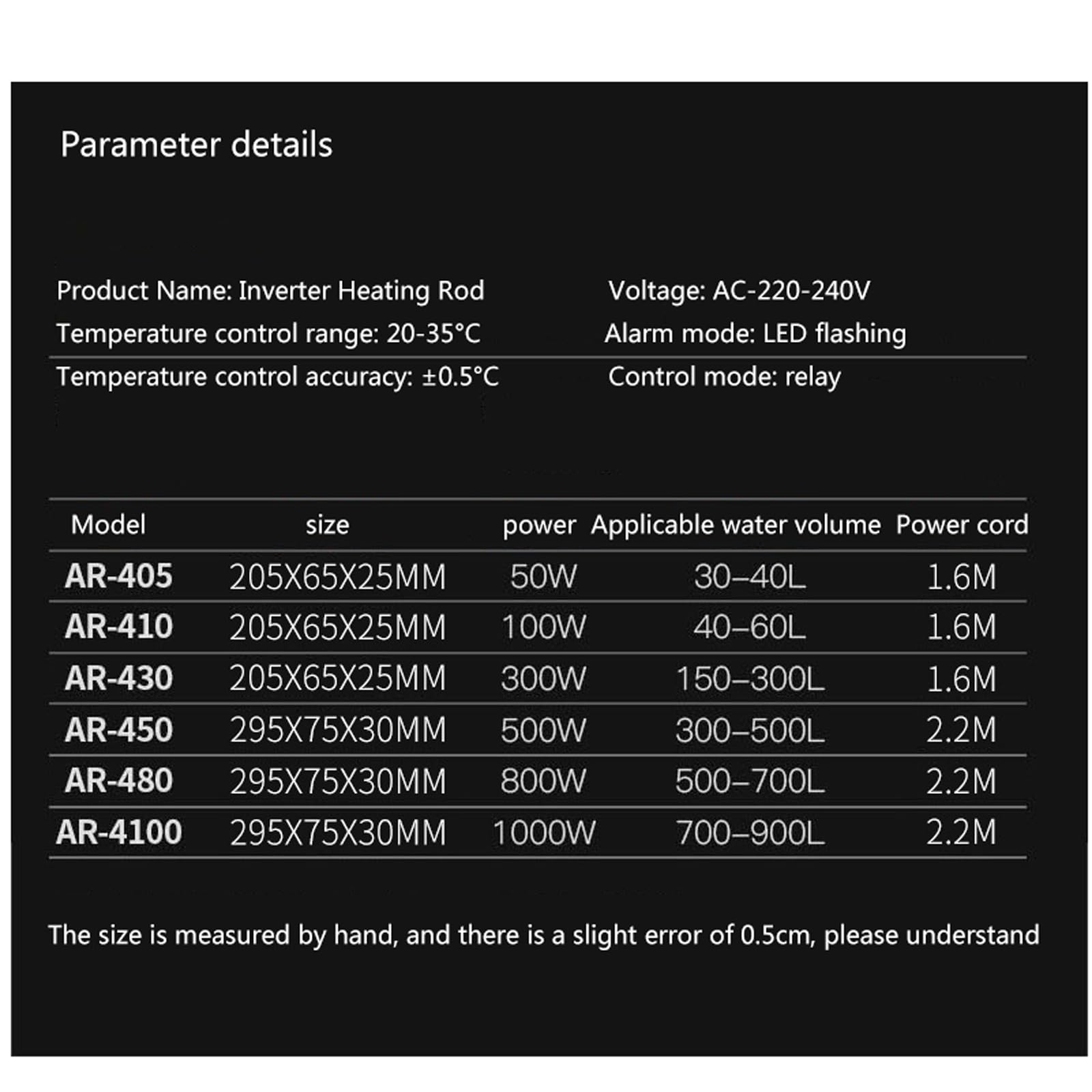 Calentador De Acuario Automático De Ahorro De Temperatura Constante De La Barra De Calefacción del Inversor,800W