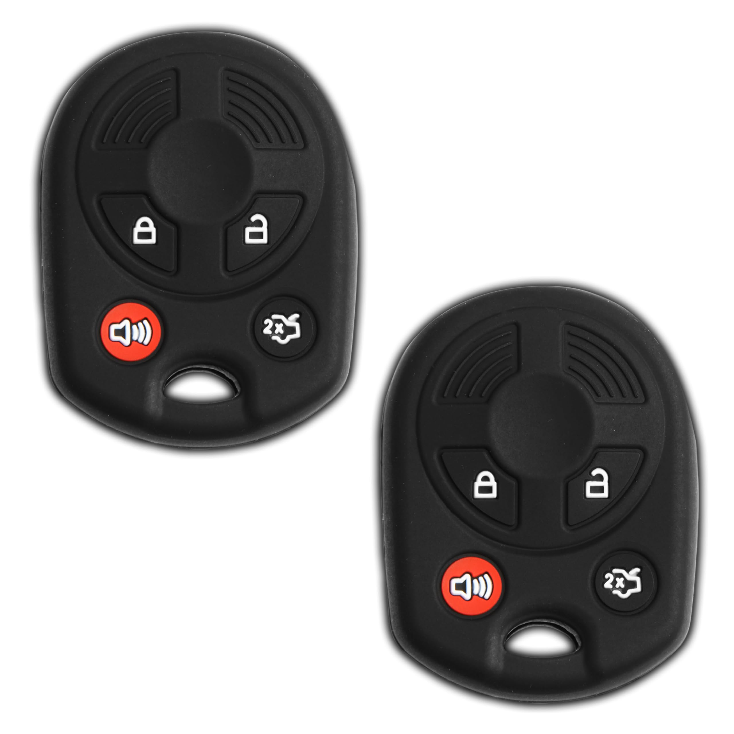 Keyless Entry Remote Car Key Fob Outer Shell Cover Soft Rubber Protective Case for Ford Lincoln Mercury (Pack of 2)