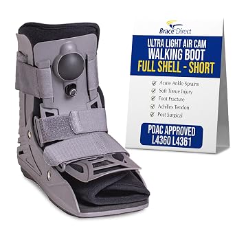Ultra Light Air Short Walking Boot - Lightweight Pneumatic Full Shell Orthopedic CAM Walker for Foot & Ankle Recovery L4360 L4361 - XS Shoe Size Men 4-5.5 / Women 3.5-5