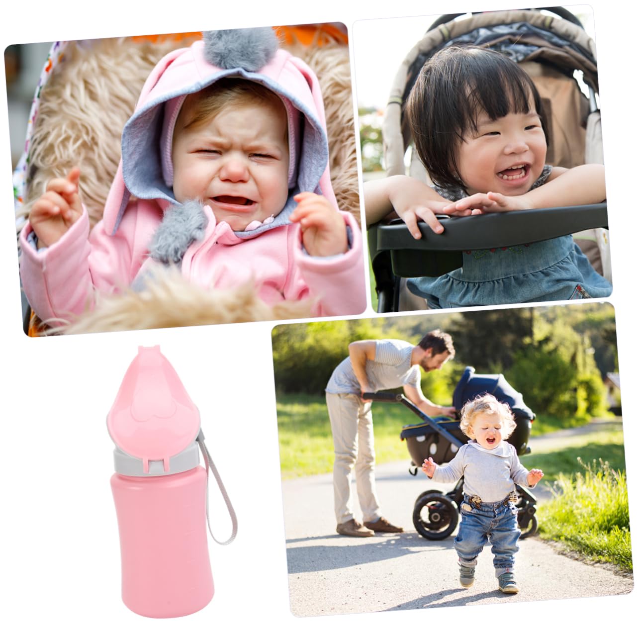 KOMBIUDA Practical Car Potty for Boys and Girls Portable Travel Toilet Boy Girl's Urinal Bottle Cartoon Shape Design