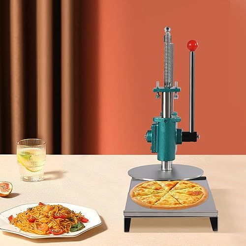Miniatura 4 de Máquina de prensa de masa de pizza, máquina de prensa manual de pastelería, prensa de masa de acero inoxidable de altura ajustable para el hogar,