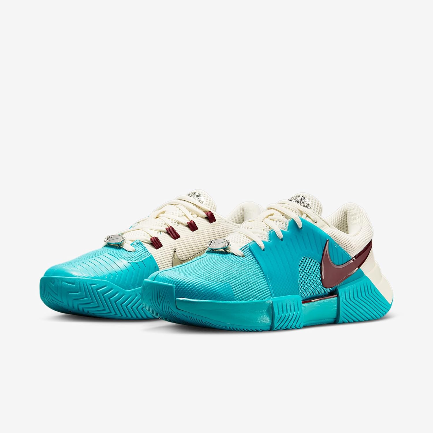 Nike GP Challenge 1 Premium Women's Hard Court Tennis Shoes (Dusty Cactus/Pale Ivory/Metallic Silver/Dark Team Red) Size 9