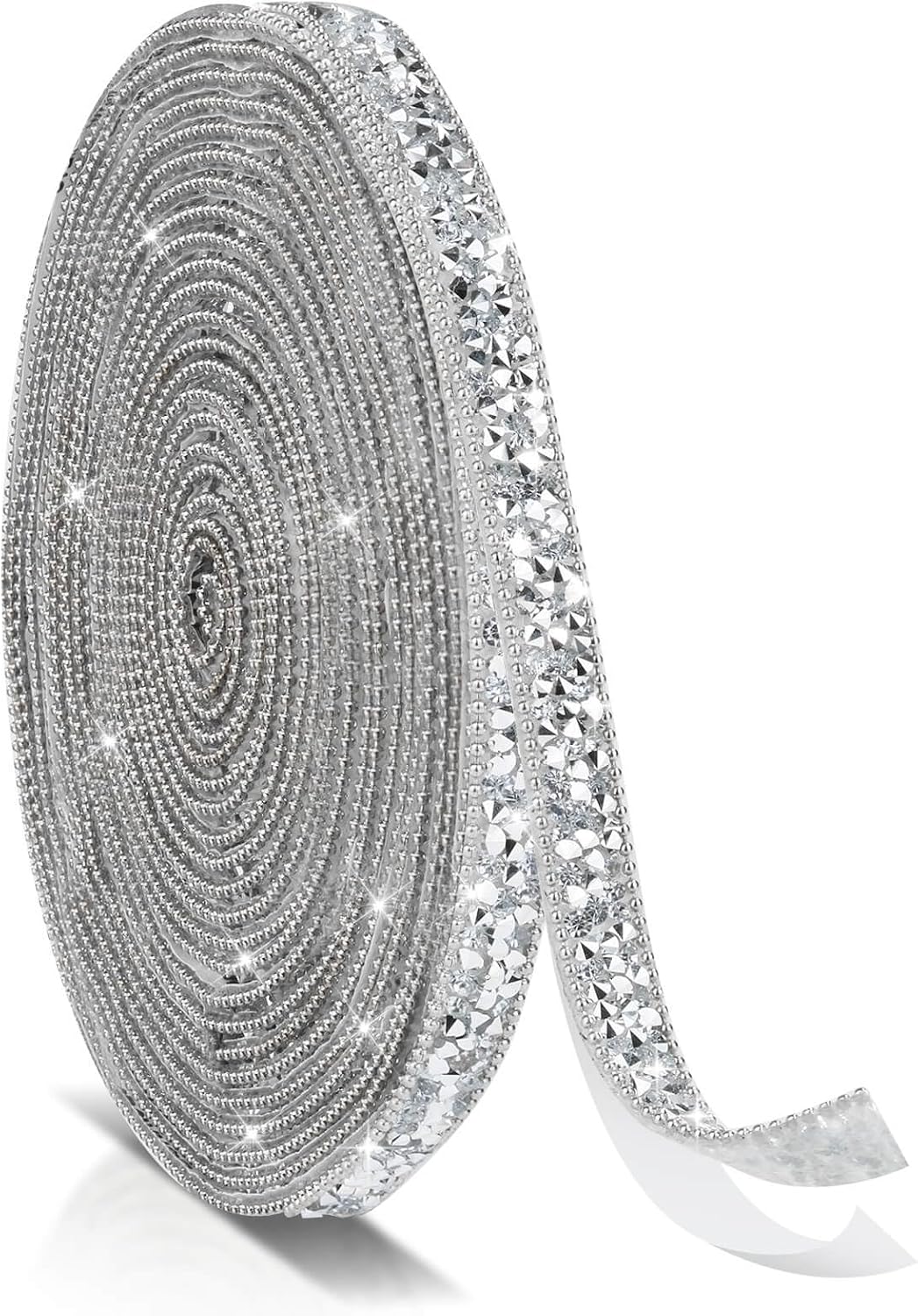 15 Yards Self Adhesive Rhinestone Strips, Rhinestone Ribbons Self Adhesive, Diamond Crystal Bedazzling Strips Glitter Bling Rhinestones Tape Stickers for Crafts, Fabric, Car, Shoes, Décor