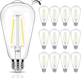 winsaLED 12 Pack 400LM LED Edison Bulbs 40 Watts Equivalent, 5000K Daylight