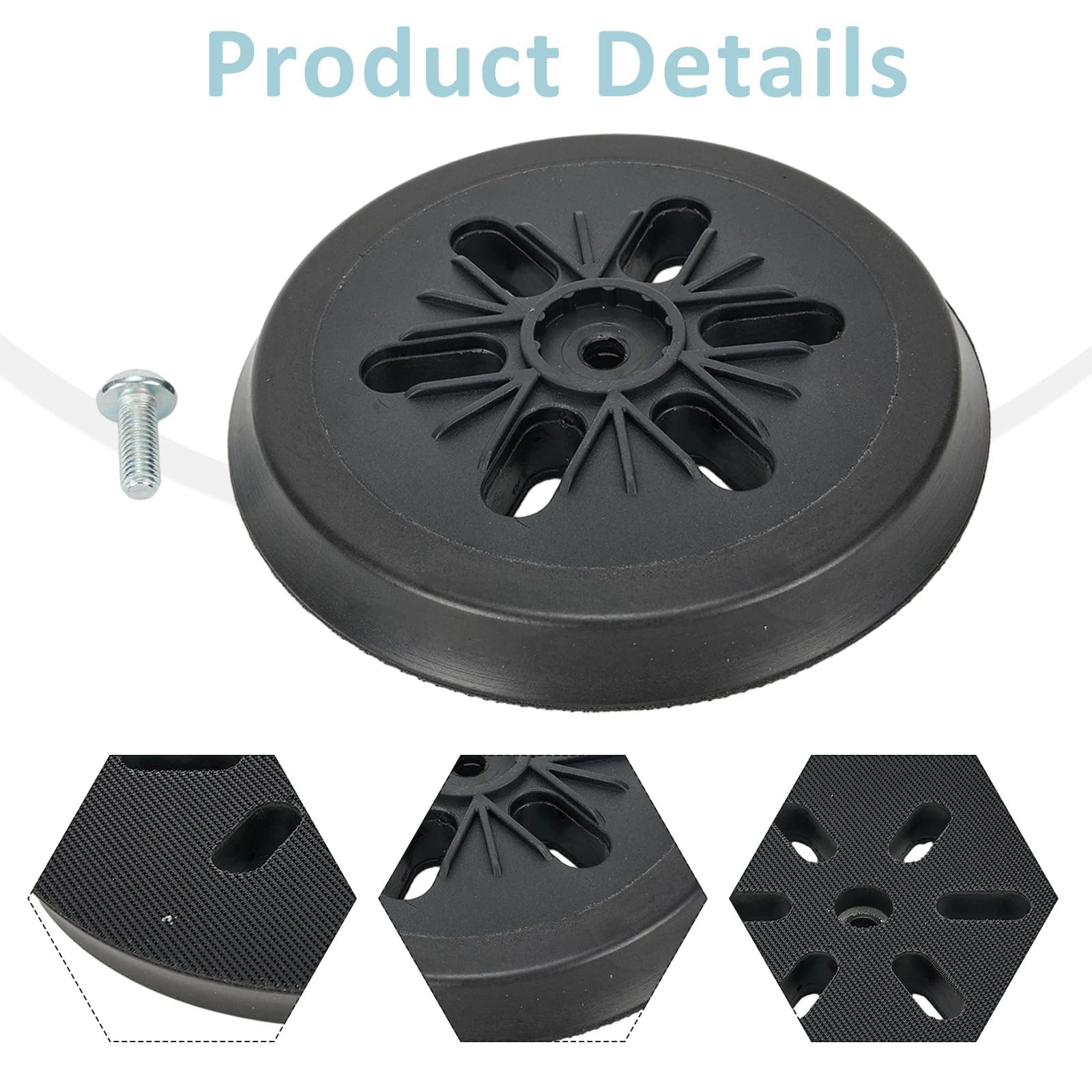 Platorello Abrasivo 150 mm con Gancio e Loop Compatibile con Bosch GEX 150, GEX 150 AC e GEX 150 Turbo Levigatrici Orbitali da Poweka (2 pezzi)