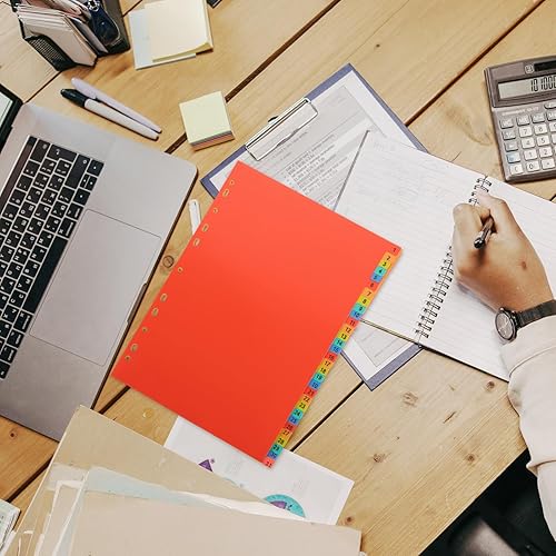 Miniatura 8 de Ciieeo 4 juegos a4 divisor de índice perforado cuaderno de color carpetas de archivos de letras pestañas del alfabeto, separador de fichas de índice