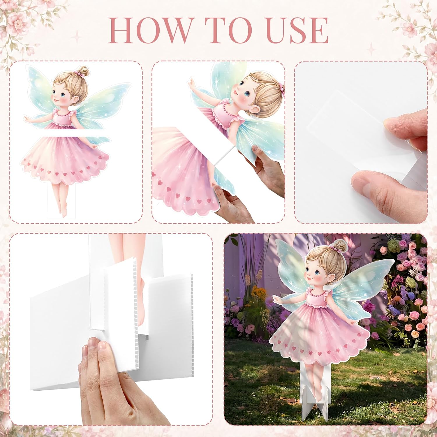 Amyhill 12 Pcs Large Fairy Party Decorations, Fairy Cardboard Cutouts