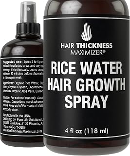 Rice Water For Hair Growth Spray. Vegan Hair Thickening Moisturizing, Hydrating Volumizer Sprays For Men, Women - Vitamin B, C, Aloe Vera. Leave In Fermented Mist For Dry, Frizzy, Weak Hair. Unscented