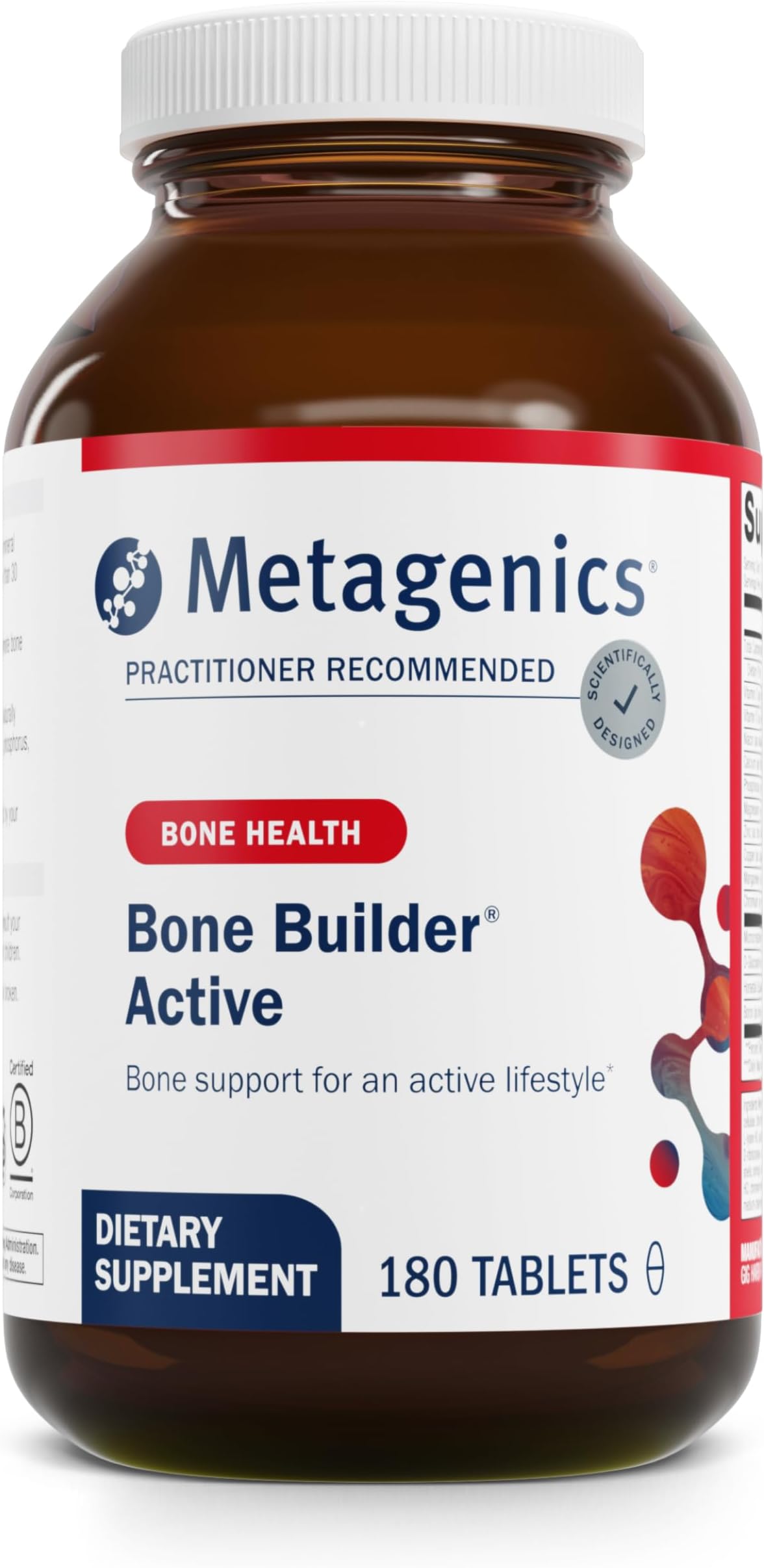 Bone Builder Active - Calcium, Magnesium, Phosphorus & Vitamin D Supplement* - Supports Bone Density, Strength & Healthy Aging* - Non-GMO, Gluten-Free - 180 Tablets