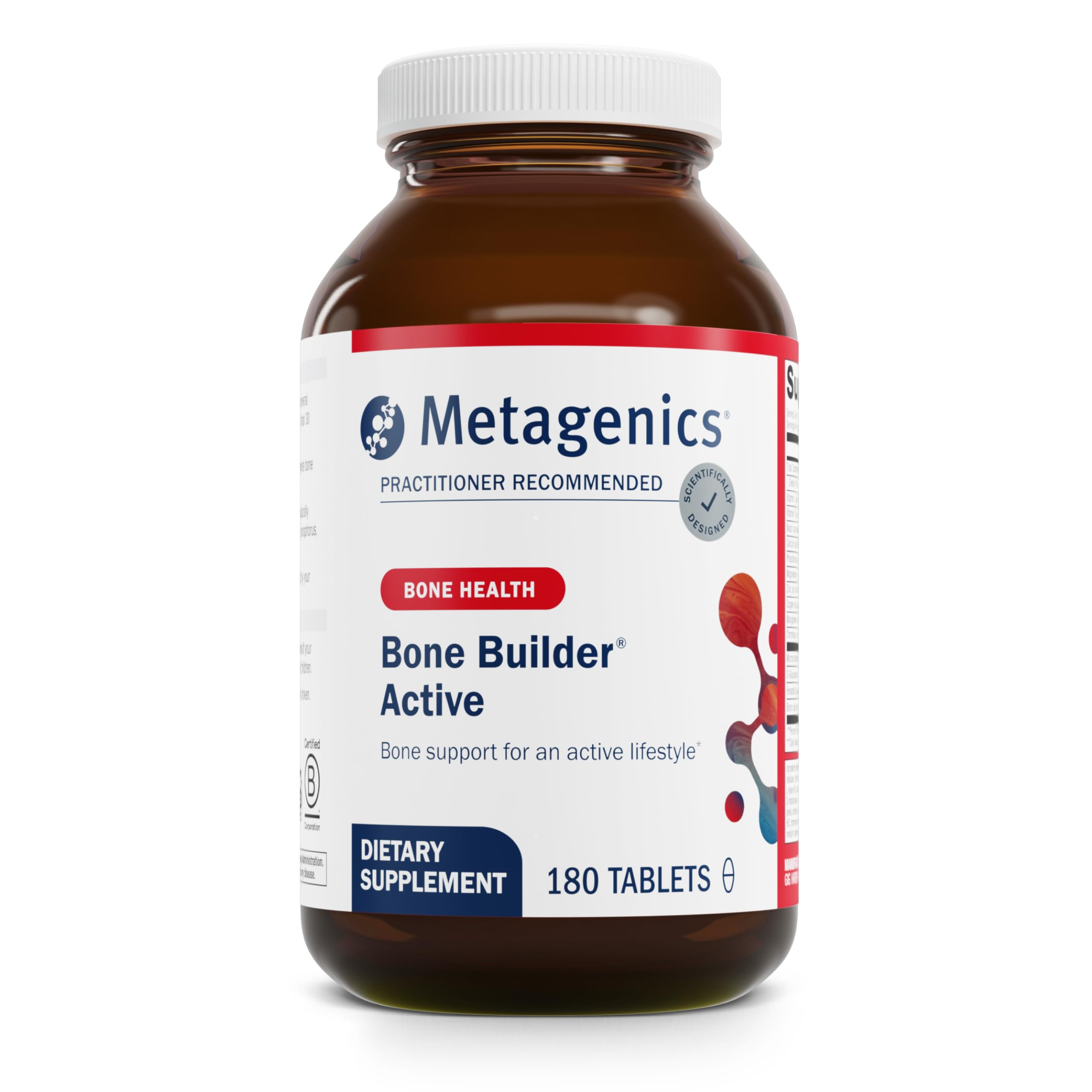 Bone Builder Active - Calcium, Magnesium, Phosphorus & Vitamin D Supplement* - Supports Bone Density, Strength & Healthy Aging* - Non-GMO, Gluten-Free - 180 Tablets