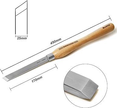 Cryo M2 HSS 25mm Skew Chisel with Handle Length 15,Woodlathe Chisels, Woodlathe Tools.