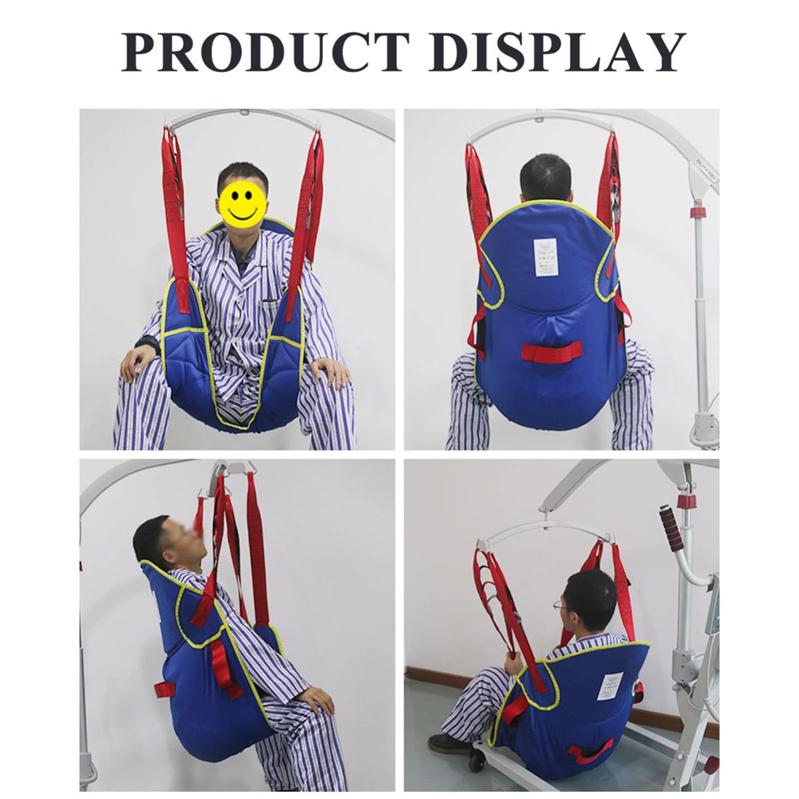 Grúa Paciente Eslinga Elevación con para Paciente Y Minusválido,Arnés Elevación Paciente Cuerpo Completo para Posicionamiento Y Elevación La Cama,Carga MáXima 150 Kg L