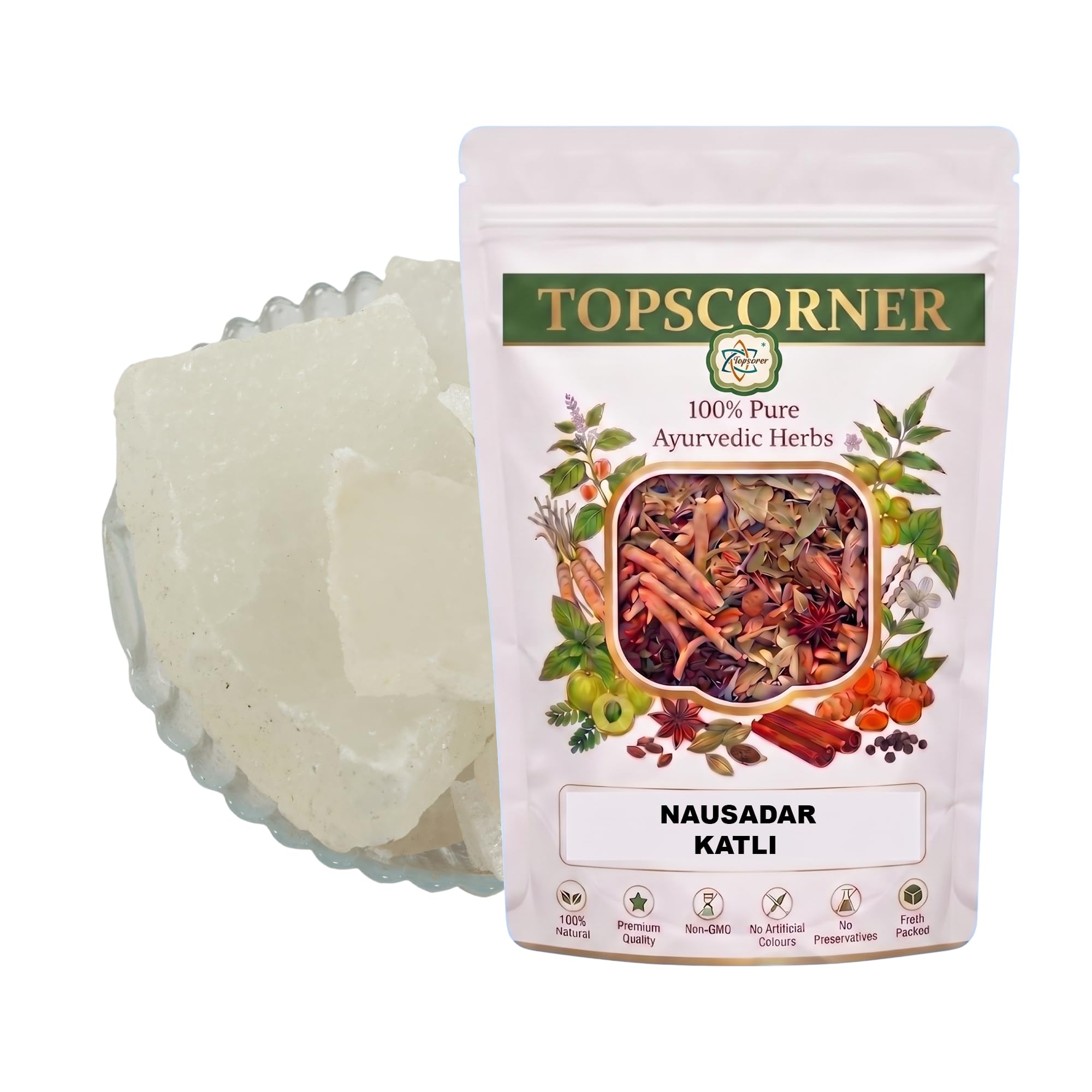 Nausadar Katli (Navsadar) Ammonium Chloride Traditional Mineral Salt, Crystalline Form, 400 Grams, Pack of 3-image-35
