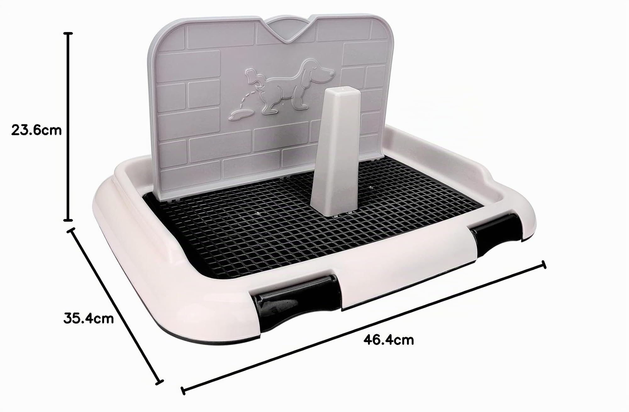 Qcwwy Hundetoilette, Indoor-Hundetöpfchen-Tablett für Hunde, Welpentraining, Toilette, Pee-Pads, Wohnung und Terrassentraining (Schwarz)