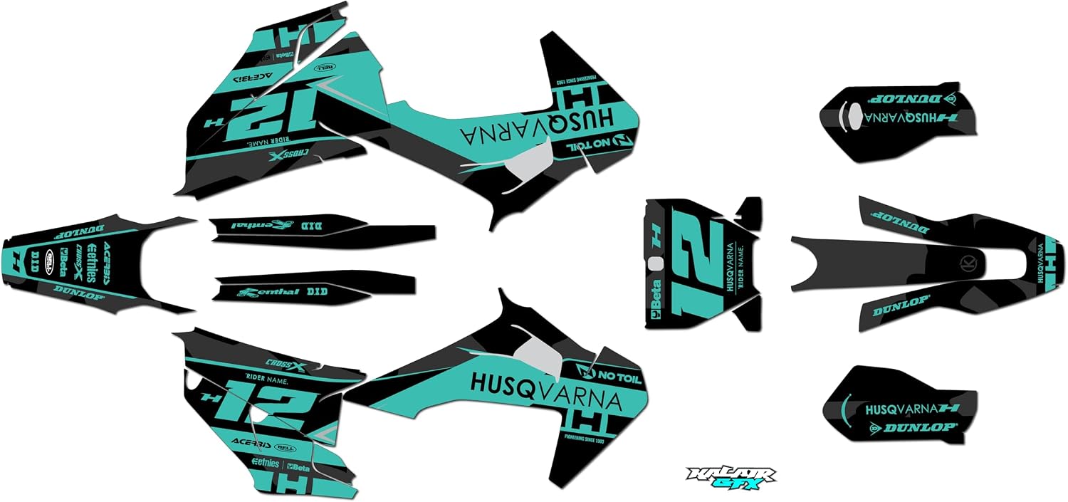 Graphics Kit for Husqvarna TC125, TC250, FC250, FC350 and FC450 (2019-2022) Splash Series Smoke 21 Mil - Dirt bike Custom Racing Graphics Decals Stickers Kit, no-plastics