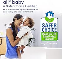 Vista 5 de all Baby, Gentle for Baby, Liquid Laundry Detergent, Hypoallergenic for Sensitive Skin, Concentrated, 75oz, 100 Loads