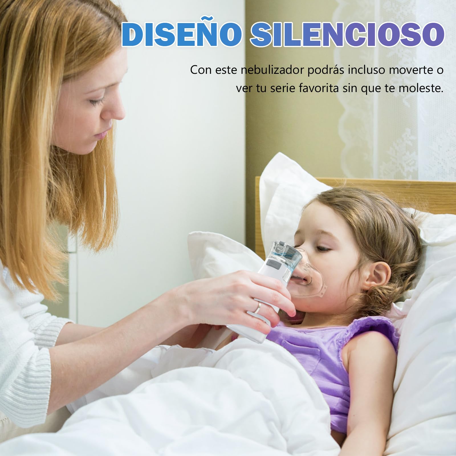 Meowyn Nebulizador, Nebulizador portátil para adultos niños y bebe, nebulizable recargable con 2 tasa de atomiajust, silencioso, 2 máscaras y 1 boquilla incluyen para el hogar y el uso de viaje