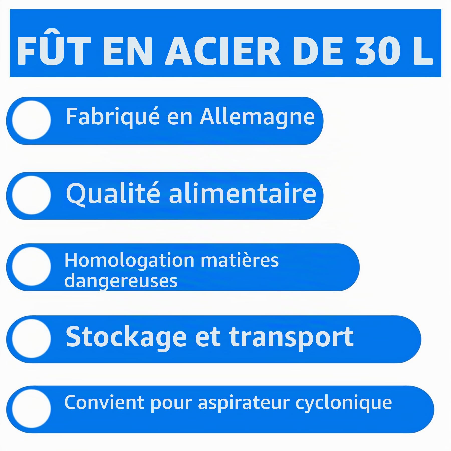 Acier inoxydable Fût Hobbock 30 à 120 litres spund Couvercle Fût Métal, différentes tailles 30 Liter