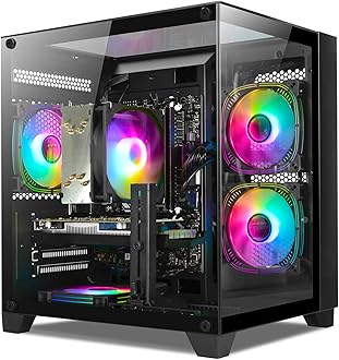 LXZ Gaming PC Desktop - Ryzen 5 5500 | GeForce RTX 3050 6GB | 16GB DDR4 | 1TB NVME SSD | DP/HDMI/DVI, Prebuilt Tower Computer for Gaming, Home and Office (Black)