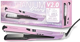 Demeliss Titanium V2.0 - Plancha de Vapor Rizadora 2-en-1 para Cabello - Fácil de Usar - Potente para Todo Tipo de Cabello - Alisado Duradero desde la Raiz