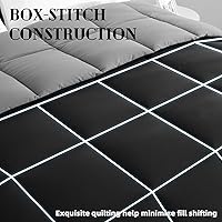 Vista 4 de DOWNCOOL Comforter Full Size, Reversible Duvet Insert,Black/Grey All Season Blanket, Lightweight Quilt, Down Alternative Hotel Comforter with Corner