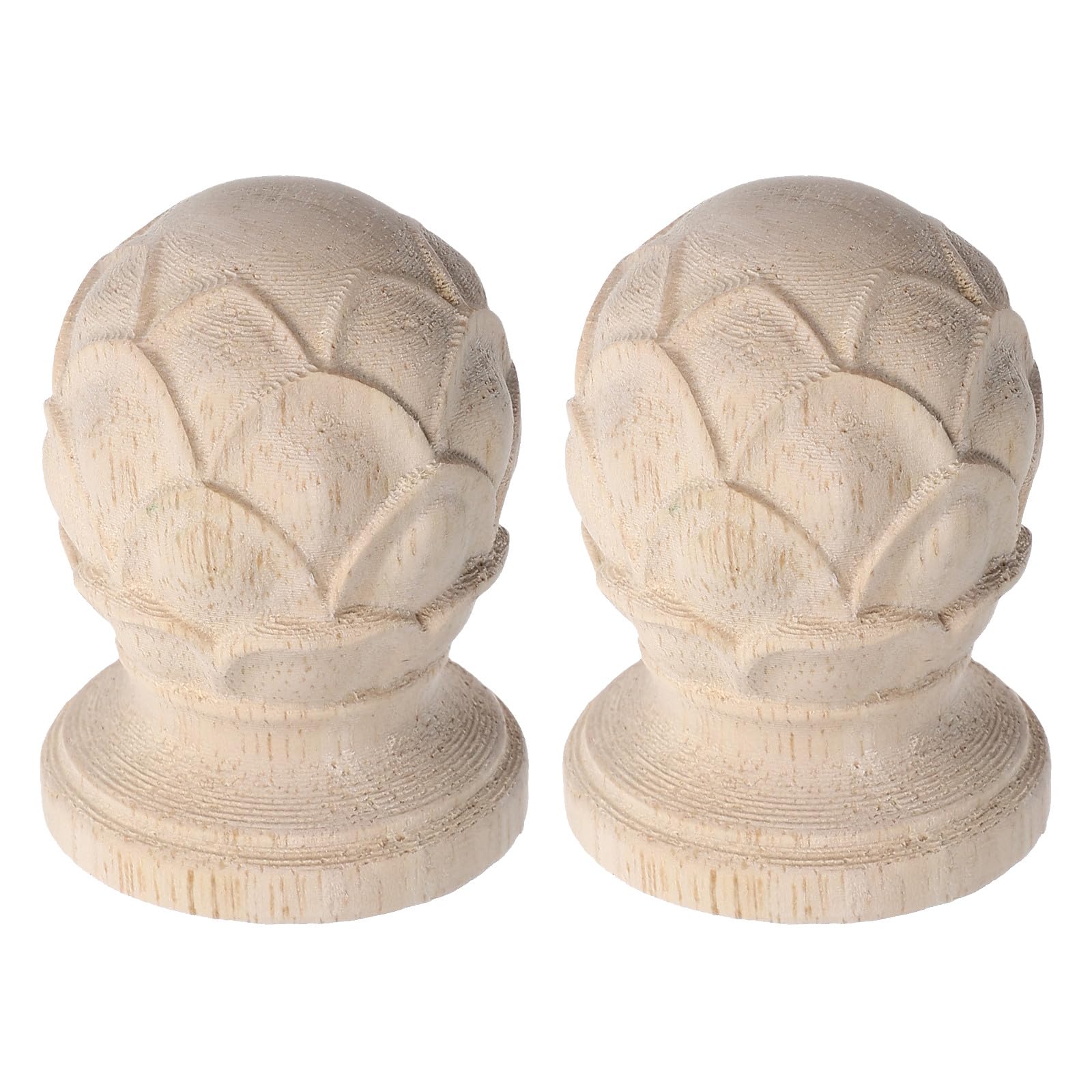Embout en bois de lotus sculpté Kichvoe lot de 2 capuchons de 4,3x7,9 cm pour lit et escalier