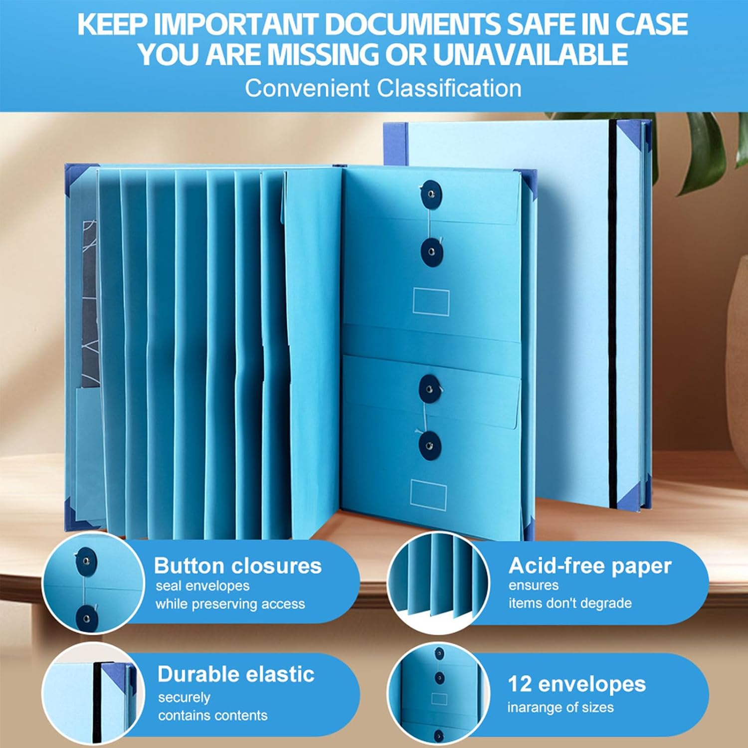 Important Document Organizer, Binder with Guided Labels and 12 Pockets image 3