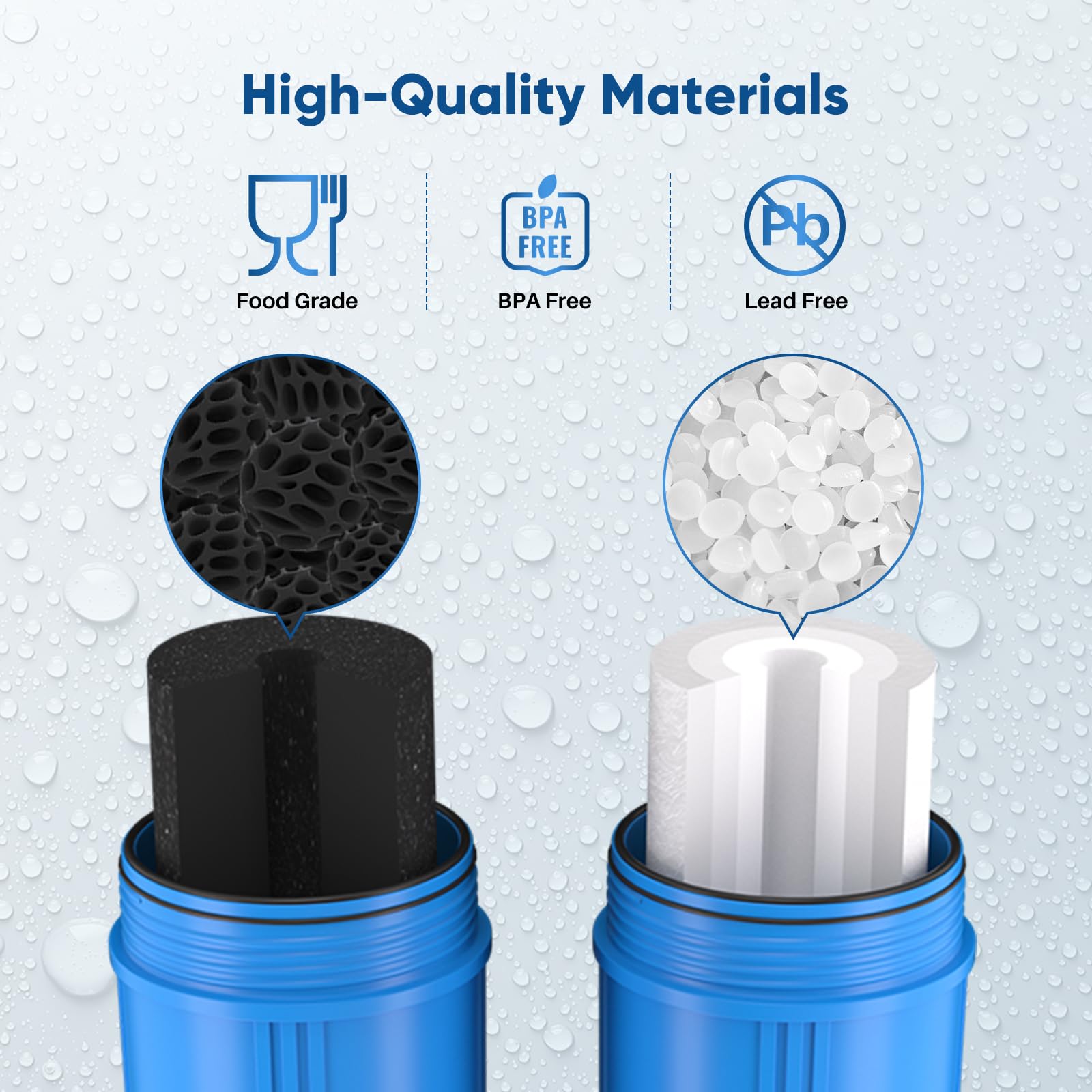 PUREPLUS Kit combinato con cartuccia filtro dell'acqua per tutta la casa, 11,4 x 25,4 cm, con filtro a blocchi di sedimenti e carbone attivo, kit di ricambio per filtraggio dell'acqua da 5 micron, 1